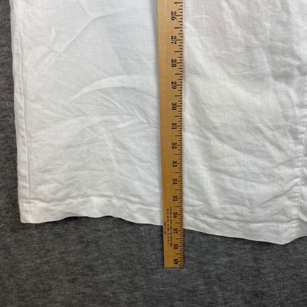 Autograph New York White 100% Linen Maxi Skirt Lined Size 14 Pockets Minimalist - Picture 6 of 6